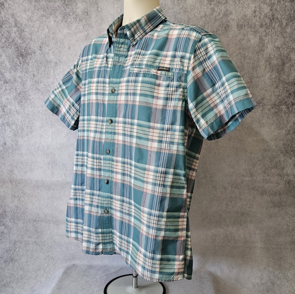 Eddie Bauer Travex Plaid Short Sleeve Button Down Shirt - Picture 5 of 10